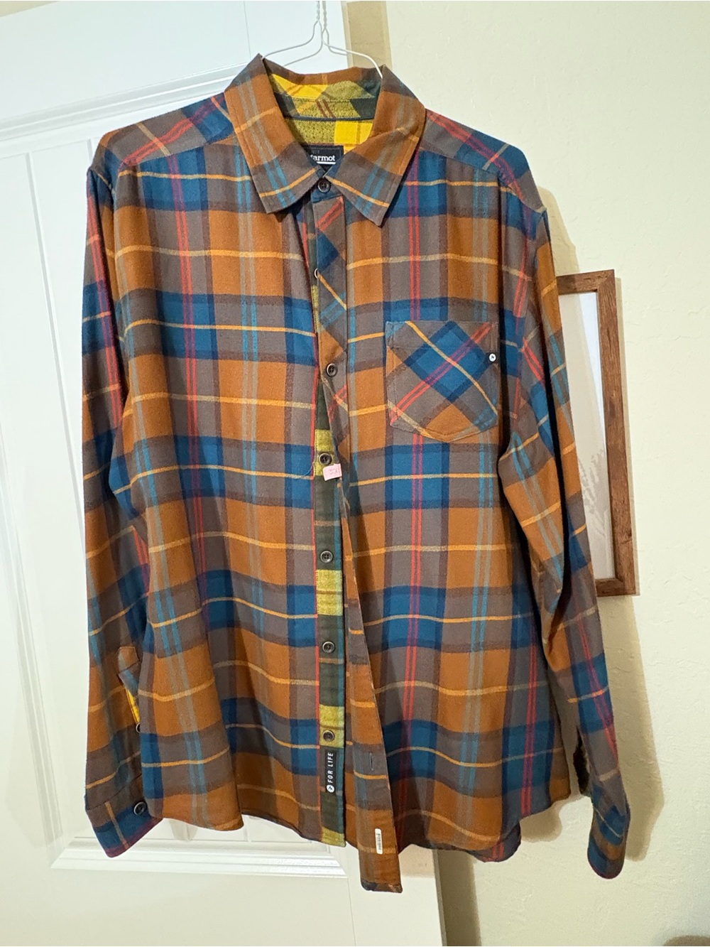Marmot Men's Plaid Button-Down Shirt in Brown and Blue